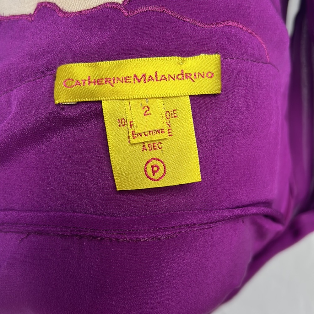 Catherine Malandrino Purple silk chiffon embroidered dress - Picture 6 of 6
